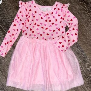 Charming Pink Heart Kids Dress 3T perfect for Valentines Day